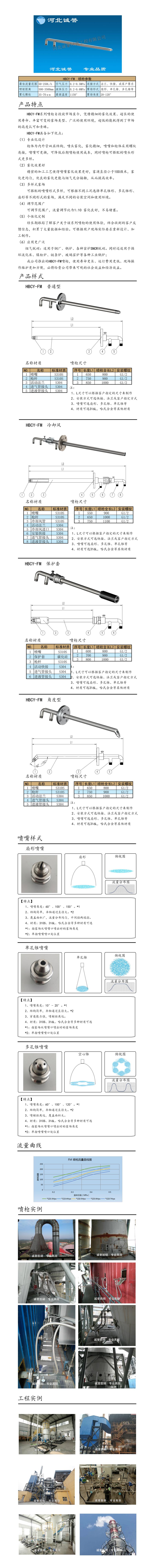 為您提供HBCY-FM-脫硝噴槍保護(hù)套、噴槍參數(shù)、材質(zhì)尺寸介紹，流量分布圖、扇形空心錐俯視圖介紹，以及霧化視頻介紹，更多詳細(xì)內(nèi)容盡在河北誠譽(yù)！